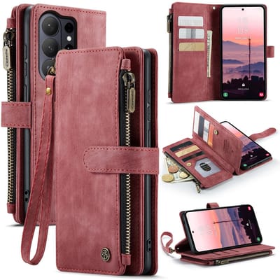CaseMe Hoesje - Geschikt voor Samsung Galaxy S26 Ultra Hoesje - CaseMe C30 Book Case met Portemonnee - Rood