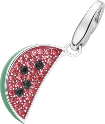 Bedel | charm | sterling zilver | meloen | karabijn | hanger | kleur | emaille | kristalstenen
