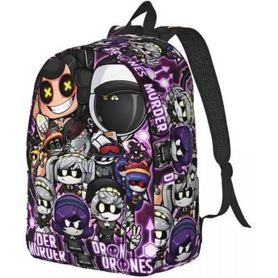 Chibis Murder Drones Rugzak voor Mannen Vrouwen Tiener Student Werk Dagrugzak UZI Cartoon College Schoudertas Cadeau black