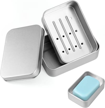 Draagbare Zeepdoos van Aluminium voor Thuis en Reizen - Compacte Oplossing voor Douche en Camping, Ideaal voor Badkameropslag en Afwasaccessoires