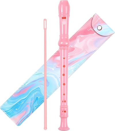 Sopraanblokfluit - Kinderblokfluit - Muziek Leren - Duitse Vingerzetting - 3-delig - Roze