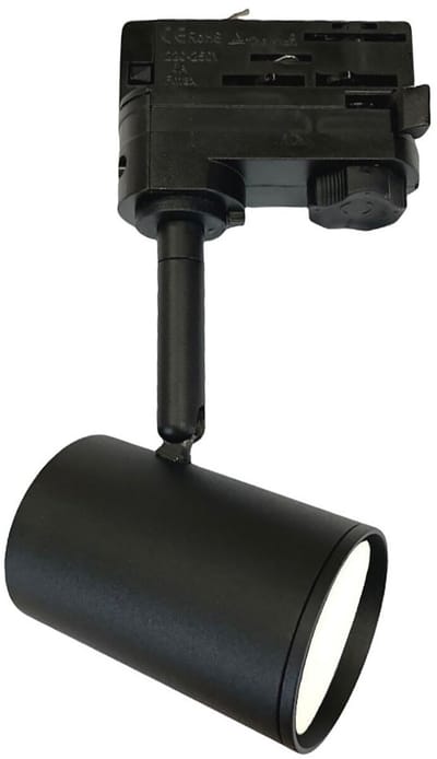 LED Railverlichting - Track Spot - Brinton - GU10 Fitting - 3 Fase - Rond - Mat Zwart - Aluminium