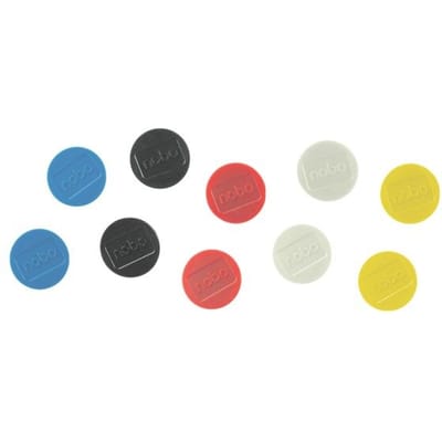 Nobo Magnetische Whiteboard Magneten - Pak Van 10 Stuks - 38mm Magneten - Geassorteerde Kleuren