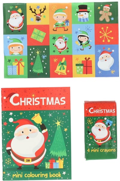 Traktatiesetje Kerstmis Kleurset met Krijtjes en Stickers