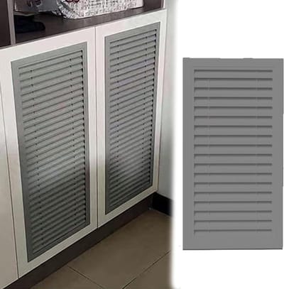 Retourrooster Aluminium - Ventilatierooster Afdekking - Luchtstroom Verbeteren - 45 Graden Bladen - 25 x 100 cm - Grijs Wit