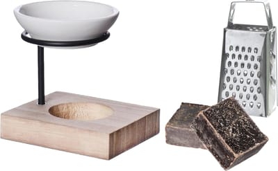 Ideas4seasons Amberblokjes/geurblokjes cadeauset - musk - inclusief geurbrander en mini rasp