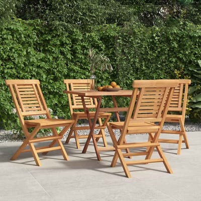 vidaXL - Klapstoelen, - 4 - stuks, - 47x63x90 - cm, - massief - teakhout