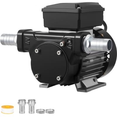 VEVOR brandstofovervoerpomp, 230V AC, elektrische dieselovervoerpomp, 60 l/min, maximale aanzuighoogte 2,4 m, maximale opvoerhoogte 13,7 m, voor kerosine, biodiesel en landbouwmachines.