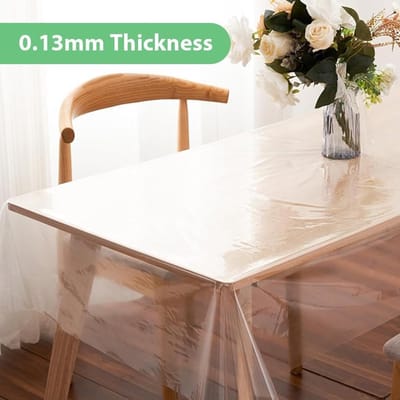 JHUBERS- Tafelkleed Afwasbaar - Transparant PVC - Waterdicht - Vuilafstotend - Krasbestendig - 0,13 mm Dikte - Tafelfolie