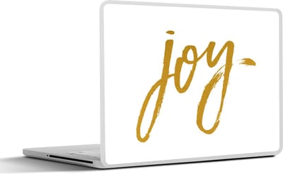 Laptop sticker - 11.6 inch - Quotes - Joy - Goud - Spreuken - Kerst - 30x21cm - Laptopstickers - Laptop skin - Cover