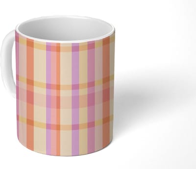 Mok - Koffiemok - Pastel - uitpatroon - Geometrisch - Mokken - 350 ML - Beker - Koffiemokken - Theemok