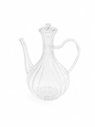 Mevaz Oliekaraf 750 ml – Transparante Glazen Oliekan met Handvat en Deksel – Luxe Olijfolie Karaf – Vintage Design – Olie Dispenser voor Keuken en Eettafel