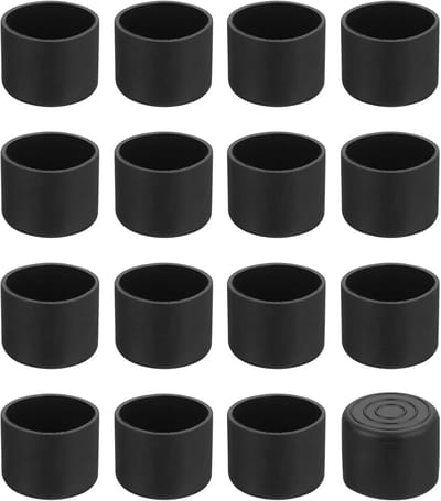 18x Ronde Stoelpootdoppen Zwart 30 mm PVC - Antislip Beschermkappen voor Stoelen en Tafels
