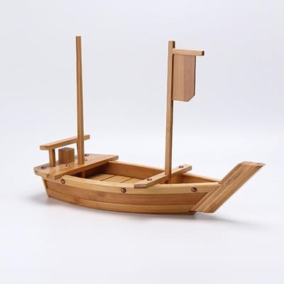 Sushibord Houten Dienblad - Natuurlijke Bamboe Plank - Sushi Serveren - Ingelegd Houtsnijwerk - 50 cm - Houtkleur
