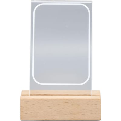 Fotolijsten van acrylhoutbasis Warm licht houten helder acryl fotolijst voor 3 inch foto's