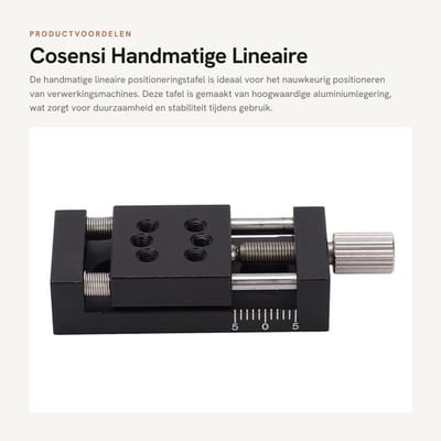 Dailygoods- Positioneringstafel Handmatige Twist Fine-Tune - Aluminiumlegering - X-Axes Tafel - Model SP20A-10 - Beroerte 10 mm - Afmetingen 20 x 20 mm - Lineaire Tafel