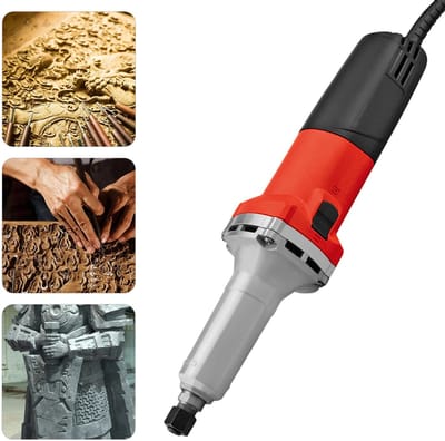 DIMICO - Slijper - Polijstmachine - Slijpmachines Elektrisch - Rechte Slijpmachine - Rood - 600W - 3 Slijpkoppen - 27000 Rpm