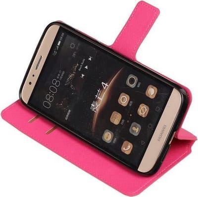 BestCases.nl Roze Huawei G8 TPU wallet case booktype hoesje HM Book