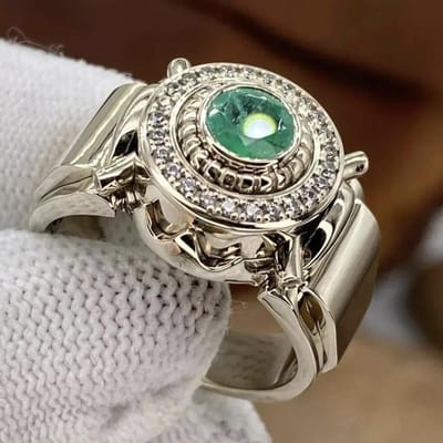 Magnifiques Bagues pour Homme Géométrie Ronde Couleur Or Mode Métal Incrusté Pierres Noires Bague Bijoux 13