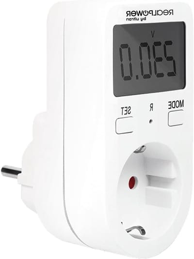 Energiekosten Meter - Stroomverbruik Monitor - Energie Besparen - Kostenberekening Display - 7.6 x 5.3 cm - Wit