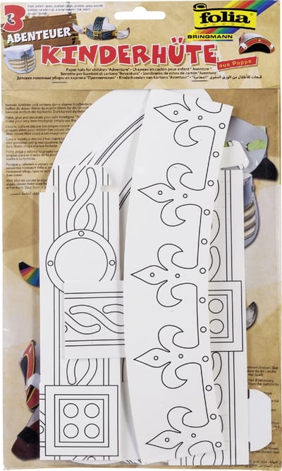 folia set kinderhoedjes 'Avontuur', van karton, wit