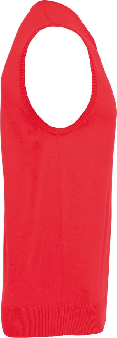 Pullover/Cardigan Heren S Kariban V-hals Mouwloos Red 50% Katoen, 50% Acryl