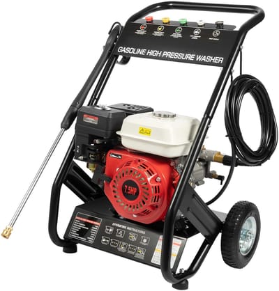 Premium - 4-takt benzine hogedrukreiniger - krachtige motor - ééncilinder luchtgekoeld - 5 verschillende spuitmonden - reinigen van vuil - 7,5 PK