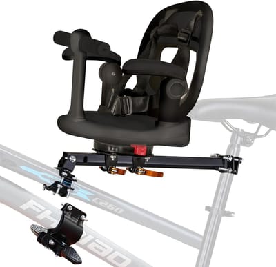 Thijox - Auvstar Kinderzitje Fiets Voor, Mountainbike Voor Kinderen 1-3 jaar, 360 Graden Draaibaar, Veiligheidsgordels, Voetensteun, Armleuningen, Sne