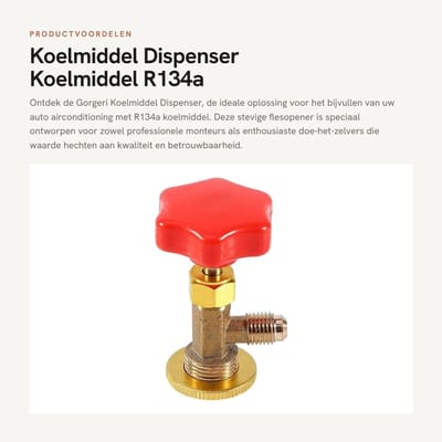 Dailygoods- Koelmiddel Dispenser Messing Fittingen - Flesopener Voor R134a - Auto Airconditioning Tool - Binnendraad - Zwaar Uitgevoerd - Duurzaam Ontwerp - Koelmiddelkan