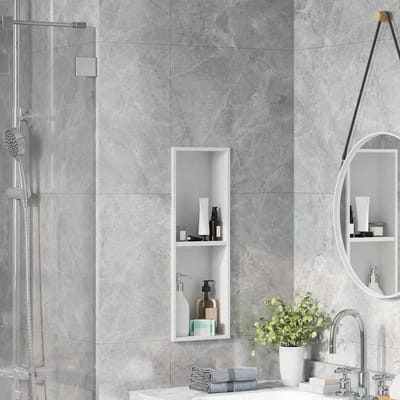 vidaXL - Douche - Niche - Wit - 60 - x - 20 - x - 9,5 - cm - Roestvrij - staal