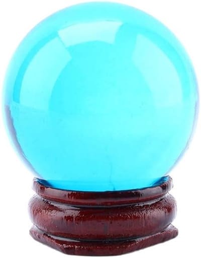 Royal Blue Kwarts Kristallen Bol 40mm met Houten Stand, Genezing Sphere voor Huisdecoratie en Meditatie