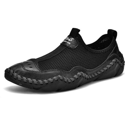 Zomer Heren Casual Schoenen Slip-On Leren Sneakers Ademend Heren Loafers Moccasins Mesh Heren Lage Schoenen Grote Maat 38 -48 Dropship 46