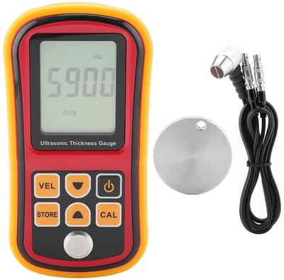Dailygoods- Diktemeter ultrasoon - Digitale Dikkemeter 1,2-220 mm - LCD-display 4 cijfers - Resolutie 0,01 mm - Geluidssnelheidsmeting - Geschikt voor metaal/kunststof/glas - Dikte Meter