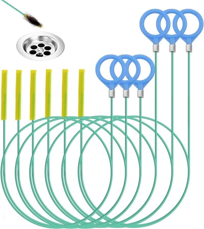 Set van 6 Spiralen voor Pijpenreiniging, Schokbestendig Nylon Coating, 90 cm en 130 cm, Geschikt voor Badkamer, Keuken, Afvoer en Riolering