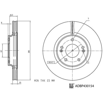 Remschijf BLUE PRINT ADBP430154, 1 stuk
