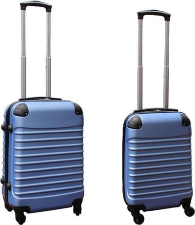 Travelerz kofferset 2 delig ABS handbagage koffers - met cijferslot - 27 en 39 liter – licht blauw