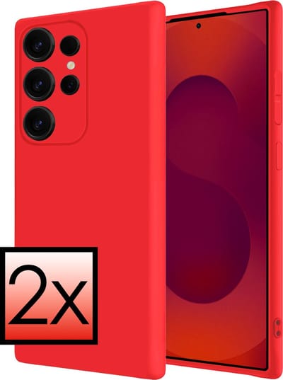Hoesje - Geschikt voor Samsung Galaxy S25 Ultra - Sterk & Shockproof - Hoes Cover - Siliconen Case - Rood