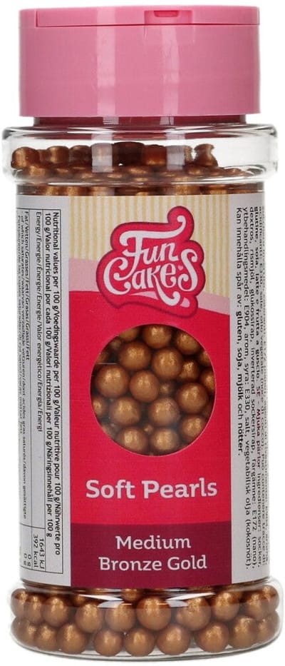 FunCakes Soft Pearls - Medium - Bronze Gold - 60g