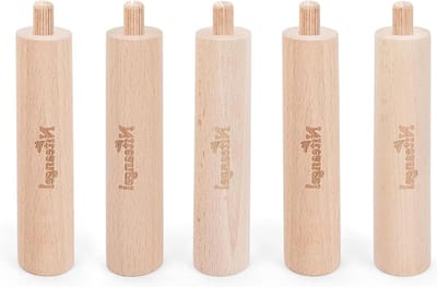 Set van 5 beukenhouten stelten voor het verhogen en veilig bevestigen van meerkamerlabyrinten en platforms voor hamsterspeelwielen, 13 cm hoog