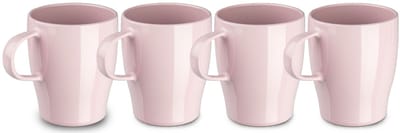 Plasticforte Bekers - 4x stuks - kunststof - roze - 300 ml - onbreekbare mokken - camping - kind