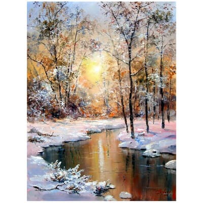 Volledige diy diamantschilderijen kruissteek winterlandschap boom ronde boor diamant borduurwerk 30X40CM