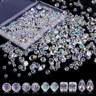 Kralen 4/6/8 mm 5 vormen voor sieraden en handwerk, transparant