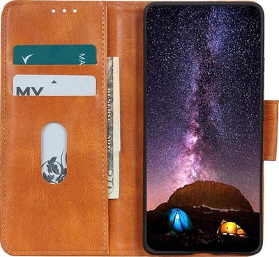 Bestcases Booktype Telefoonhoesje voor Samsung Galaxy M31 - Bruin
