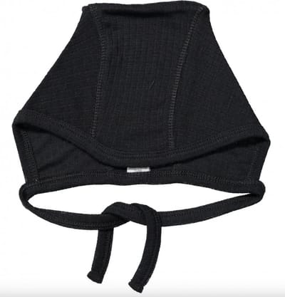 SMALLSTUFF - 100% merinowollen mutsje - Zwart - Maat 86/92
