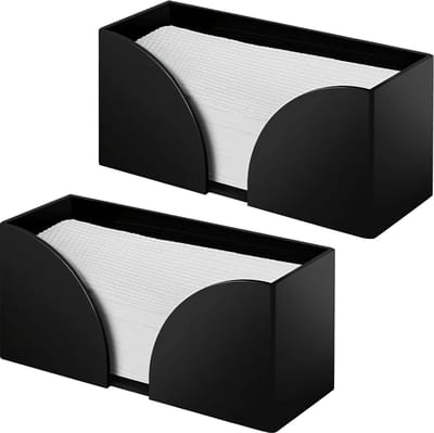 Papieren handdoek dispensers - Handdoekhouders - Werkblad Organisatie - Slagvast acryl - 2 stuks - Zwart