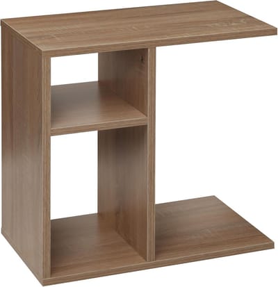 Smalle Vierkante Bijzettafel 50x50x30 cm | Moderne Salontafel met Opbergvakken | Onder de Bank Schuifbaar