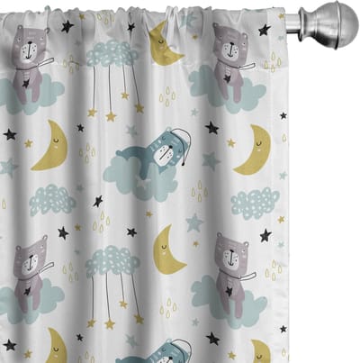 ABAKUHAUS Kinder gordijnen – 2x75x175 cm – Meerkleurig, halfdonkerend