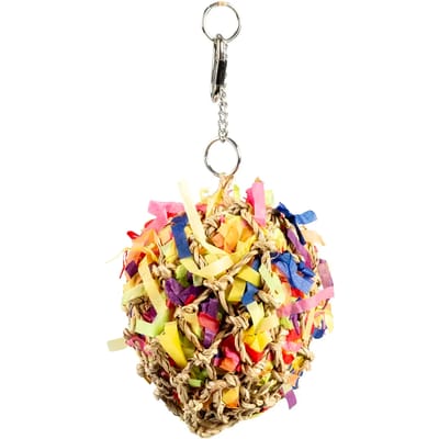 Duvoplus - Speelgoed Voor Dieren - Vogel - Shreddy Pinata Met Zeegras, Papier En Hout S - 8x12x23cm Meerkleurig - 1st
