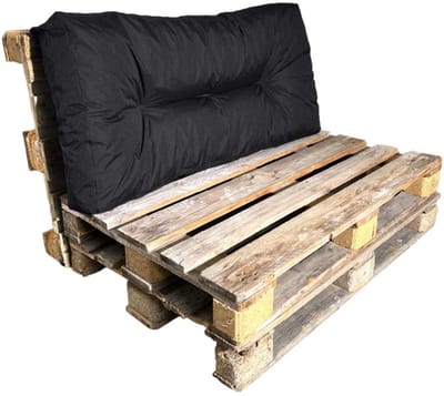 Bananair - Multifunctioneel palletkussen - Tuinkussen voor Palletbank - Geschikt als zit- en rugkussen - 120x60 cm - Zwart