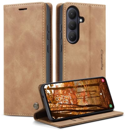 CaseMe 013 Hoesje Geschikt voor Samsung Galaxy S26 Plus - Book Case met Standaard - Portemonnee Beschermhoes - Pasjeshouder voor Twee Pasjes - Bruin